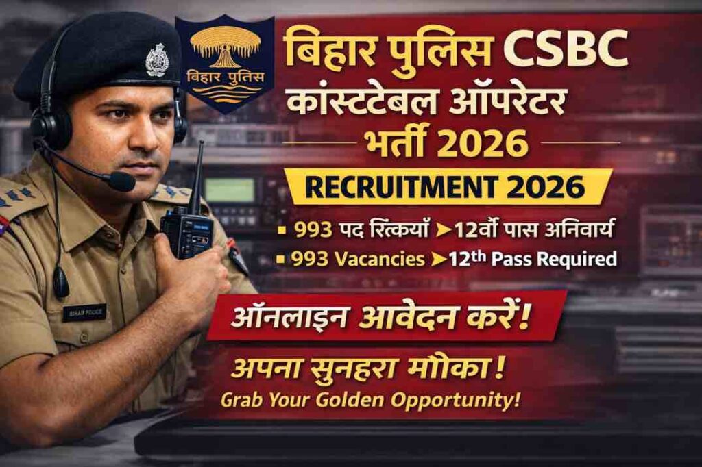 Bihar Police CSBC Constable Operator Recruitment 2026