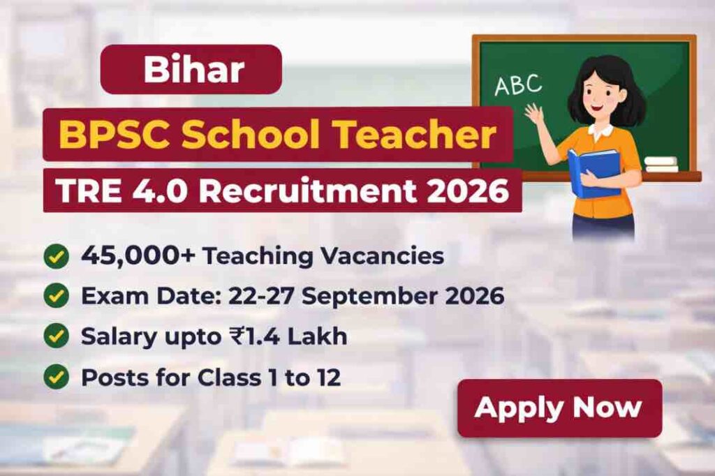Bihar BPSC School Teacher TRE 4.0 Recruitment 2026