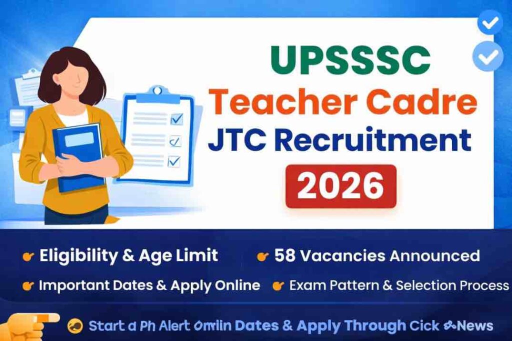 UPSSSC Teacher Cadre JTC Recruitment 2026